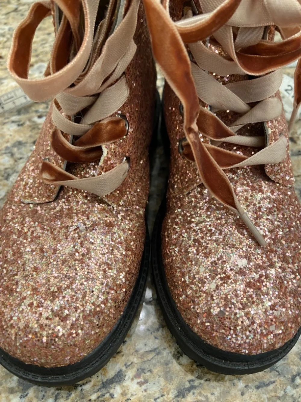 NWT Olivia Miller Girl Glitter Combat Boots Sz 1 + Stella McCartney skirtforfree